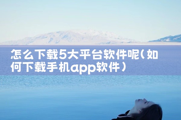 怎么下载5大平台软件呢