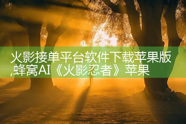 火影接单平台软件下载苹果版