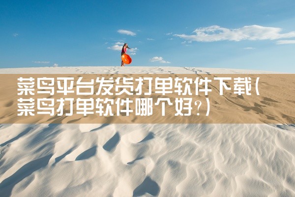 菜鸟平台发货打单软件下载