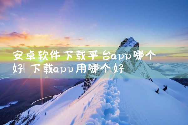 安卓软件下载平台app哪个好