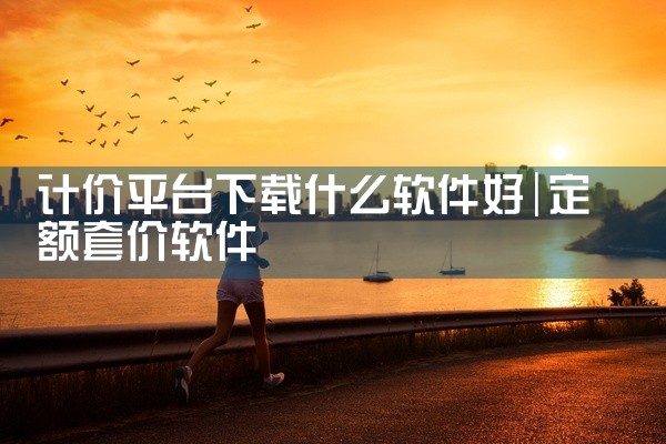 计价平台下载什么软件好