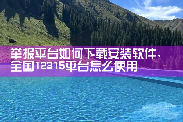 举报平台如何下载安装软件