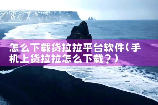 怎么下载货拉拉平台软件