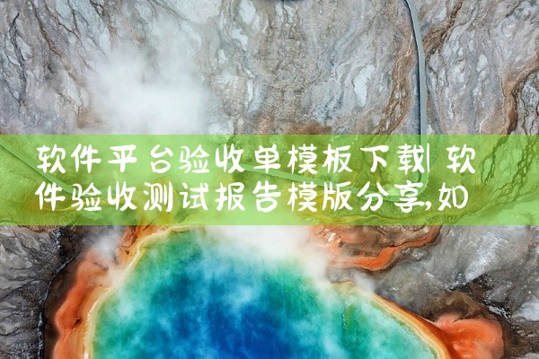 软件平台验收单模板下载